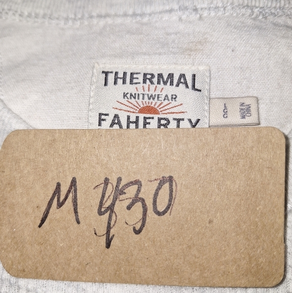 Faherty Light Gray Long Sleeve Thermal Shirt In A Mens Size Large. - Picture 7 of 8
